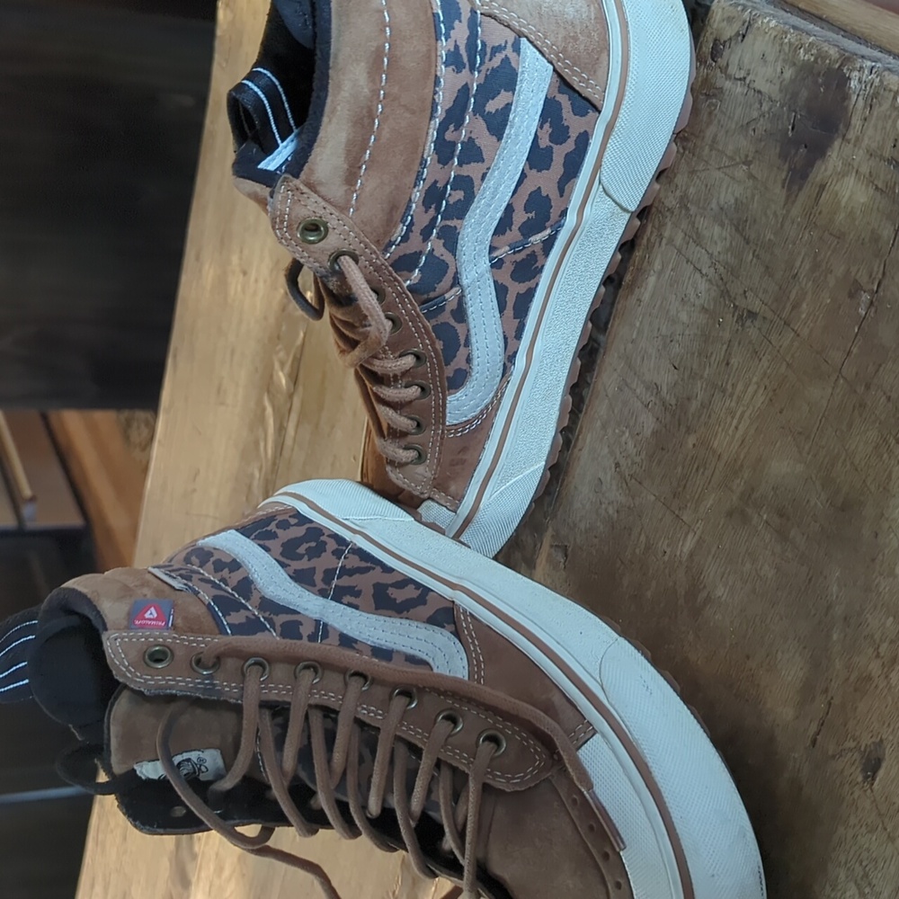 Leopard print vans high tops